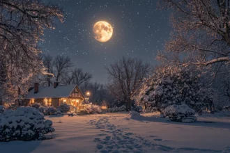 The Snow Moon Illuminates the Night on February 13, 2025