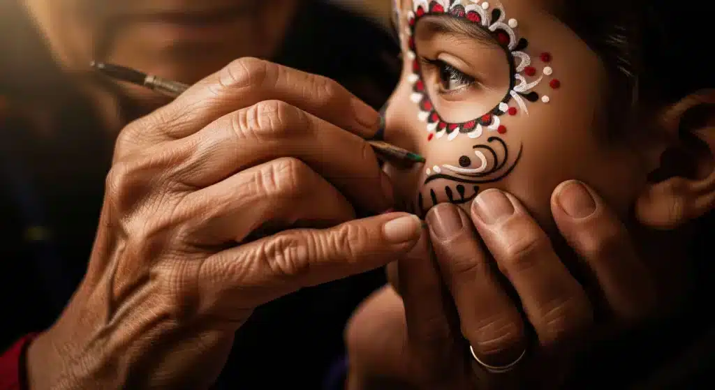 Maquillage d’enfant du Día de los Muertos