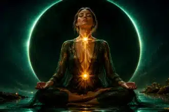 body truth zodiac signs shown as five zodiac glyphs glowing inside silhouetted human figures under taurus new moon