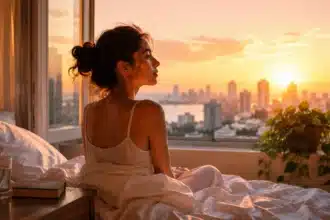 zodiac signs cannot sleep shown by a woman awake at dawn beside a sunny window