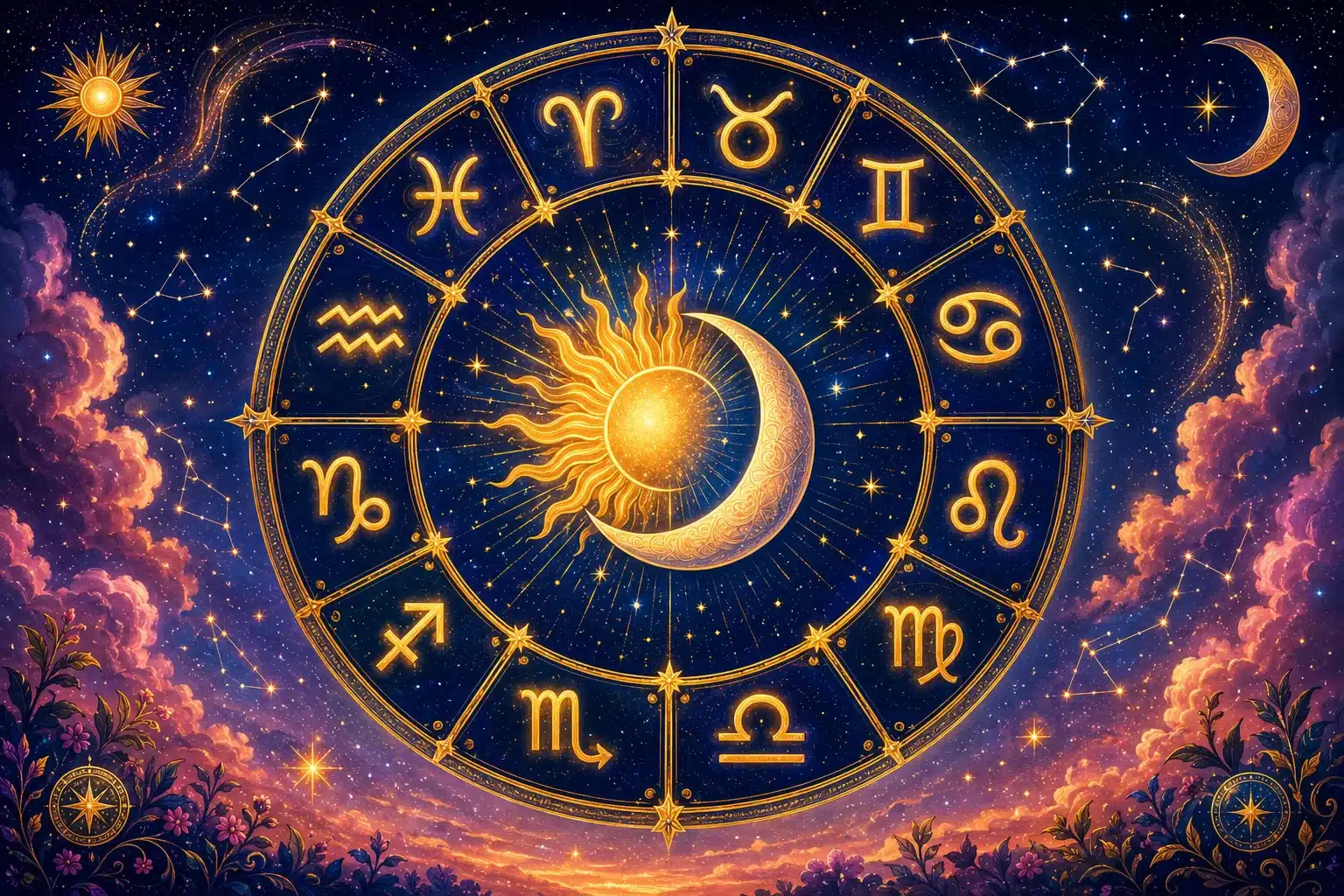 zodiac signs july 2026 shown by a calm figure standing at an open doorway with warm golden light spilling across a threshold at dusk