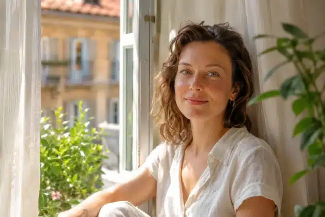Person sitting calmly by a window at dawn, people who heal fast and their one quiet habit